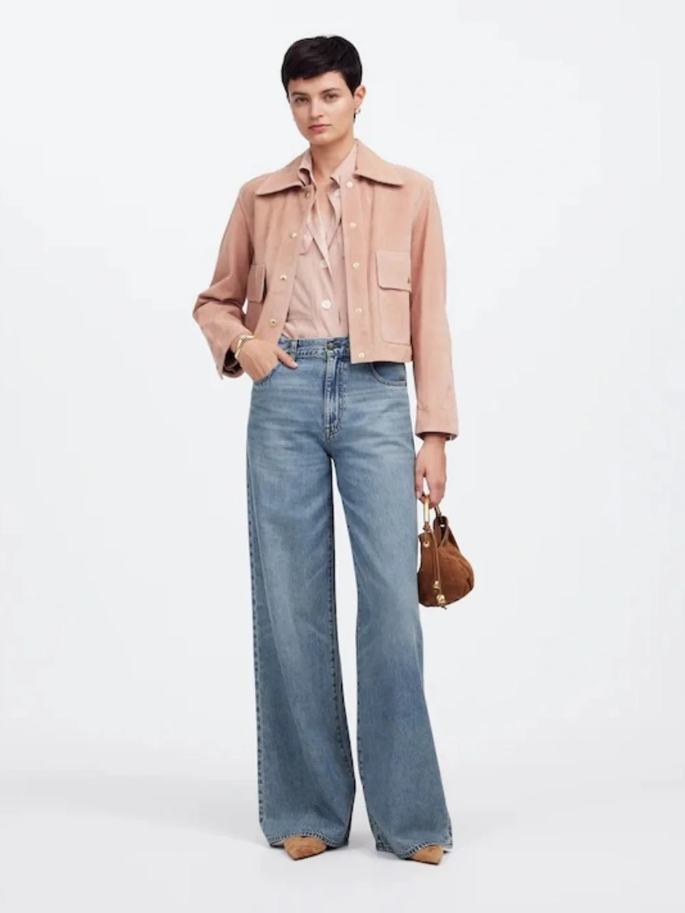Madewell Superwide-Leg Jeans Medium Wash Women Size 29 Lightweight Cotton Baggy